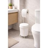 Empressco Modern Ayaklı Wc Kağıtlığı ve Çöp Kovası Seti, Dayanıklı Metal Askılı Stand - Seçenek 1 - 11-Kırmızı