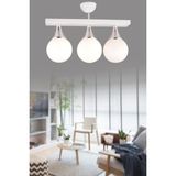 Empressco Modern Beyaz/krom Üçlü Dikdörtgen Camlı Spor Avize - Seçenek 1 - Ahşap