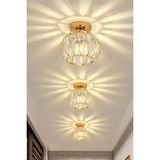 Empressco Modern Gold Kaplama Kristal Taşlı Lüx Plafonyer Avize - Seçenek 1 - Ahşap