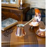 Empressco Modern Konik Bakır Cezve, 2 Kişilik, Şık ve Dayanıklı Tasarım - Seçenek 1 - Ahşap Rengi