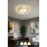 Empressco Modern LED Daire Plafonyer, Renkli Akrilik, Kumandalı, Şık Tasarım - Seçenek 1 - Ahşap