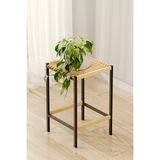 Empressco Modern Metal Ayaklı Çiçeklik Ahşap Tablalı Saksı Standı 50-70-90 cm ve 3 - Seçenek 1 - Abanoz