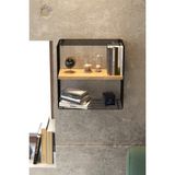 Empressco Modern Metal Duvar Rafı, Ahşap Dekoratif Kitaplık ve Komodin Seti - Seçenek 1 - Pembe