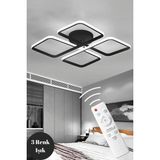 Empressco Modern Siyah LED Plafonyer, Kumandalı, Çok Renkli, Şık ve Kullanışlı Avize - Seçenek 1 - Ahşap