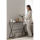 Empressco Modern Siyah Temper Camlı Metal Dresuar, Şık ve Dayanıklı Tasarım - 1/100 Toz Ceviz
