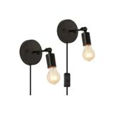 Empressco MODERN,RETRO,VİNTAGE SİYAH 1XE27 DUYLU FİŞLİ ANAHTARLI,KABLOLU METAL APLİK 1ADET FİYATIDIR