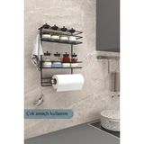 Empressco Moniev Kancalı Mutfak Düzenleyici Baharatlık Havluluk Paslanmaz Banyo Rafı Mutfak Banyo Rafı Organizer - Fiyatı, Yorumları - Ahşap Rengi - Seçenek 1