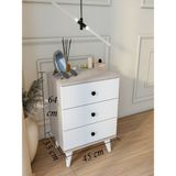 Empressco Montenero Cordoba Country Komodin 3 Çekmeceli Yüksek Ayaklı Parlak Beyaz Yatak Odası 45X65 cm - Fiyatı, Yorumları - Ahşap