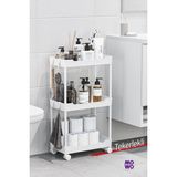 Empressco Mowo Home Mowo 3 Katlı Beyaz Tekerlekli Banyo Rafı, Mutfak Rafı, Havluluk, Deterjanlık Makyaj Organizer Vesken - Fiyatı, Yorumları - Ahşap - Seçenek 1