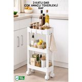 Empressco Nandy Home 3 Katlı Dar, Çok Amaçlı, Tekerlekli Düzenleyici Raf, Evye Altı Organizer - Fiyatı, Yorumları - Almond Cream