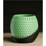 Empressco Orbıt Yeşil Saksı - Tabaklı Modern Dekoratif Planter