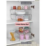 Empressco Orsa Home 3 Adet 31 cm Krom Dolap Içi Düzenleyici Raf,mutfak Organizeri,düzenleyici Raf - Fiyatı, Yorumları - Almond Cream
