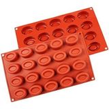 Empressco Oval Silikon Kek Kalıbı, Çikolata ve Tatlılar Için 20'li Set - Seçenek 1 - (ClearEyelets)Black-RadiantOrchid