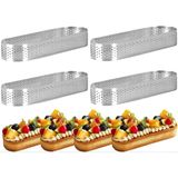 Empressco Oval Tart Kalıbı 4’lü Set, 12X4CM, Derinlik 2cm, Kullanışlı ve Şık Tasarım - Seçenek 1 - (ClearEyelets)Black-RadiantOrchid