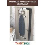 Empressco Özel Üretim Organizer Kapı Arkası Dayanıklı Sağlam Sprey Kolay Oda Montajlı Ütü Masası Asma Aparatı