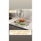 Empressco Paslanmaz Çelik 2'li Set Tezgah Koruyucu 30X40CM ve Kesme Tahtası 25X25 cm