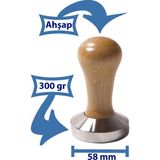 Empressco Paslanmaz Çelik 58MM Espresso Tamper, Ahşap Saplı ve Dayanıklı Ekipman - 1 lt