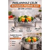 Empressco Paslanmaz Çelik Ayaklı Buharlı Pişirme Aparatı, Çok Amaçlı Tencere Içi Stand - Seçenek 1