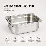 Empressco Paslanmaz Çelik Gastronom Küvet Gn 1/2 32,5X26,5X10 cm - 1 lt
