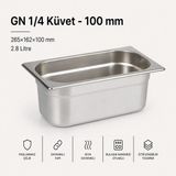 Empressco Paslanmaz Çelik Gastronom Küvet Gn 1/4 26,5X16,2X10 cm - 1 lt