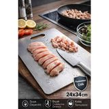 Empressco Paslanmaz Çelik Metal Tezgah Koruyucu Kesme Çelik Tahtası Hamur Açma Tezgahı | 23X34