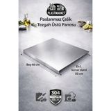 Empressco Paslanmaz Çelik Tezgah Üstü Kesme ve Doğrama Tahtası, Xl Boy