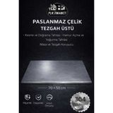 Empressco Paslanmaz Çelik Tezgah Üstü Kesme ve Hamur Yoğurma Tahtası 70X50 cm