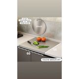 Empressco Paslanmaz Çelik Üst Kalite 2' Li Set Tezgah Koruyucu 50X60 cm ve Kesme Tahtası 25X25 cm