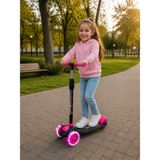 Empressco Pembe LED Işıklı Çocuk Scooter, 3 Tekerlekli, Yükseklik Ayarlı, Eğlenceli - Ahşap - Seçenek 1