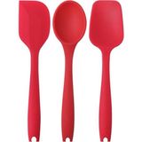 Empressco Pembe Silikon Spatula ve Kaşık Seti, Büyük Boy, Yanmaz, Yapışmaz