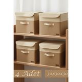 Empressco Ph Prendi Home 4’lü Beyaz Garnili Jüt Kapaklı Kumaş Dolap Içi Düzenleyici Kutu - 30X30X30 cm Katlanabilir Saklama K - Fiyatı, Yorumları - Seçenek 1 - Ahşap