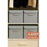Empressco Ph Prendi Home 4’lü Gri Kapaklı Kumaş Dolap Içi Düzenleyici Kutu - 30X30X30 cm Katlanabilir Saklama Kutusu - Fiyatı, Yorumları - Seçenek 1 - Ahşap