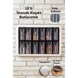 Empressco Porsima Simple Standlı 12 Li Kendinden Yapışkanlı Kaşıklı Kapaklı Baharatlık Takımı-Etiketli Baharatlık- - Fiyatı, Yorumları - Ahşap - 1 lt
