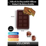 Empressco Premium Seri Bpa Içermez Esnek Yüksek Isı Dayanıklı Silikon Dubai Çikolatası Kalıbı 5 Adet - Seçenek 1 - Ahşap - Mavi
