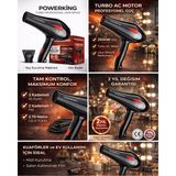 Empressco Profesyonel 2500W Turbo Fön Makinesi, Saç Düzleştirici ve Şekillendirici - Altın