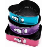 Empressco Prokitchen 3 Parça Metal Kelepçeli Pasta Kek Kalıbı Seti Kalp Yuvarlak Kare - Fiyatı, Yorumları - Seçenek 1 - (ClearEyelets)Black-RadiantOrchid