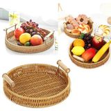 Empressco Rattan Çok Amaçlı Dekoratif Tepsi, Meyve ve Ekmek Sepeti 24 cm