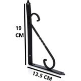 Empressco Renk Seçenekli Siyah 19X13.5 Ferforje Raf Altı Metal L Ayak Raf Altı Siyah Uzun - Seçenek 1