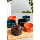 Empressco Renkli 6'lı Büyük Boy Sufle Kabı Fırın Kalıbı Keyifli Sunumlar - Seçenek 1 - (ClearEyelets)Black-RadiantOrchid