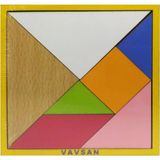 Empressco Renkli Ahşap Tangram 12X12CM Zeka ve Eğitici Oyun Seti - Seçenek 1 - Altın