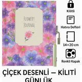 Empressco Renkli Kapaklı 14X20 cm Kilitli Hatıra Defteri, Günlük ve Anı Yazma Imkanı - -- - Seçenek 1