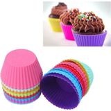Empressco Renkli Silikon Mini Muffin Kalıbı 12'li, Pratik ve Şık Kek Kalıbı Seti - Seçenek 1 - (ClearEyelets)Black-RadiantOrchid
