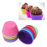 Empressco Renkli Silikon Muffin Kalıbı 12'li, Yapışmaz, Mini Kek Kalıbı Seti - Seçenek 1 - (ClearEyelets)Black-RadiantOrchid
