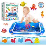 Empressco Renkli Su Oyun Matı, Tummy Time, Güvenli ve Eğlenceli Bebek Aktiviteleri - 01-Mavi