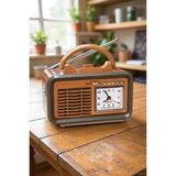 Empressco Retro Nostaljik Radyo Mp3 Bluetooth Hoparlör, Fm, Sd, Usb, Şarjlı, Pilli, Saat