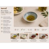 Empressco Rivus Ethnic Porselen Mini Çukur Tabak 9 Cm, Otantik Desenli Sunum ve Sos Tabağı - 1 lt