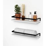 Empressco Rt3 Metal Çerçeveli Baharatlık Çok Amaçlı Banyo ve Mutfak Duvar Rafı Beyaz - Seçenek 1 - 00-Siyah - Beyaz
