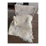 Empressco Salkım Masa Örtüsü 12 Kişilik Linen Kumas Krem Sofra Takımı
