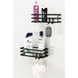 Empressco Şampuanlık ve Sabunluk 2'li Set, Laminalı Yapışkanlı Duş Rafı Organizer - Ahşap Rengi - Seçenek 1