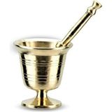 Empressco Sarı Pirinç Döküm Havan ve Tokmak No:3, Boy: 12 cm